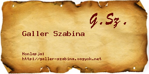 Galler Szabina névjegykártya